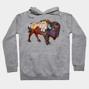 Carousel Animal Bison Buffalo Photo Hoodie